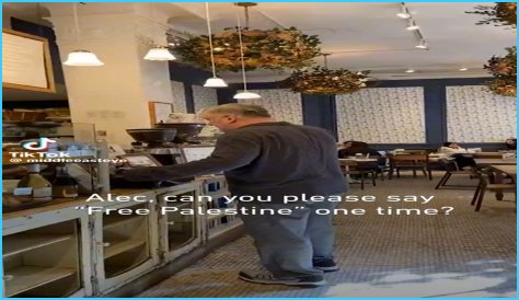 Free Palestine cunt confronts Alec Baldwin in a coffee shop